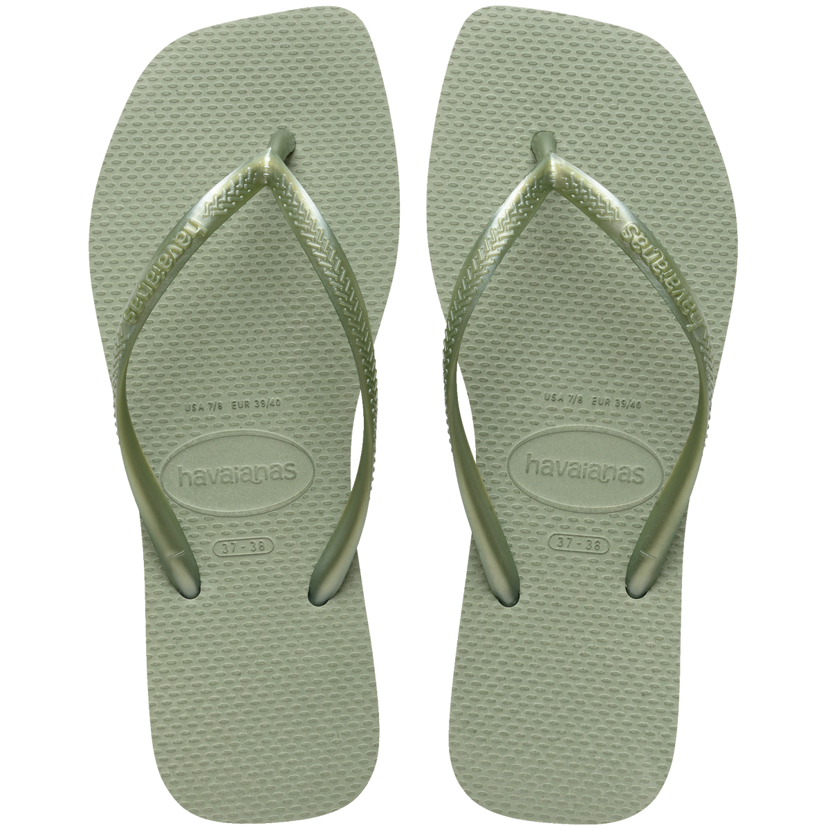 Women's Slim Square Flip Flops - SMOKE GREEN